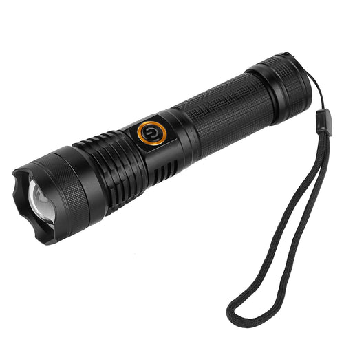 Tactical LED Flashlight Zoomable Rechargeable Search Light Torch 50000LM w/