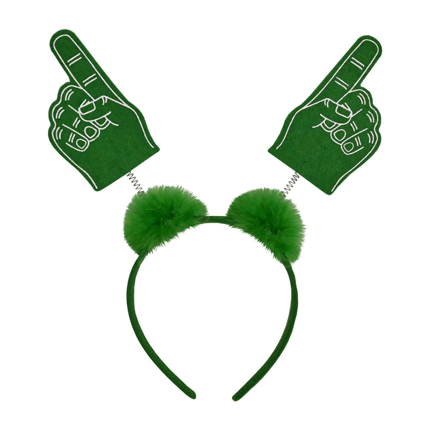 Beistle #1 Hand Boppers w/Marabou - Green (1/Card) Party Supply Decoration : School Spirit