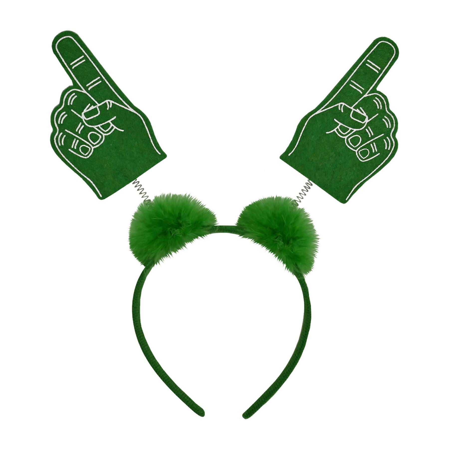 Beistle #1 Hand Boppers w/Marabou - Green (1/Card) Party Supply Decoration : School Spirit