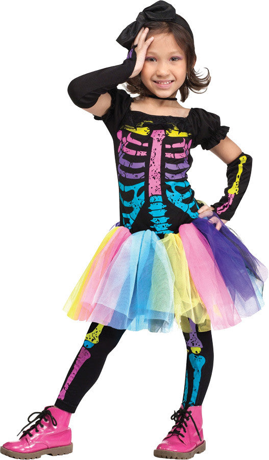 Toddler Girls Funky Punk Bones Costume