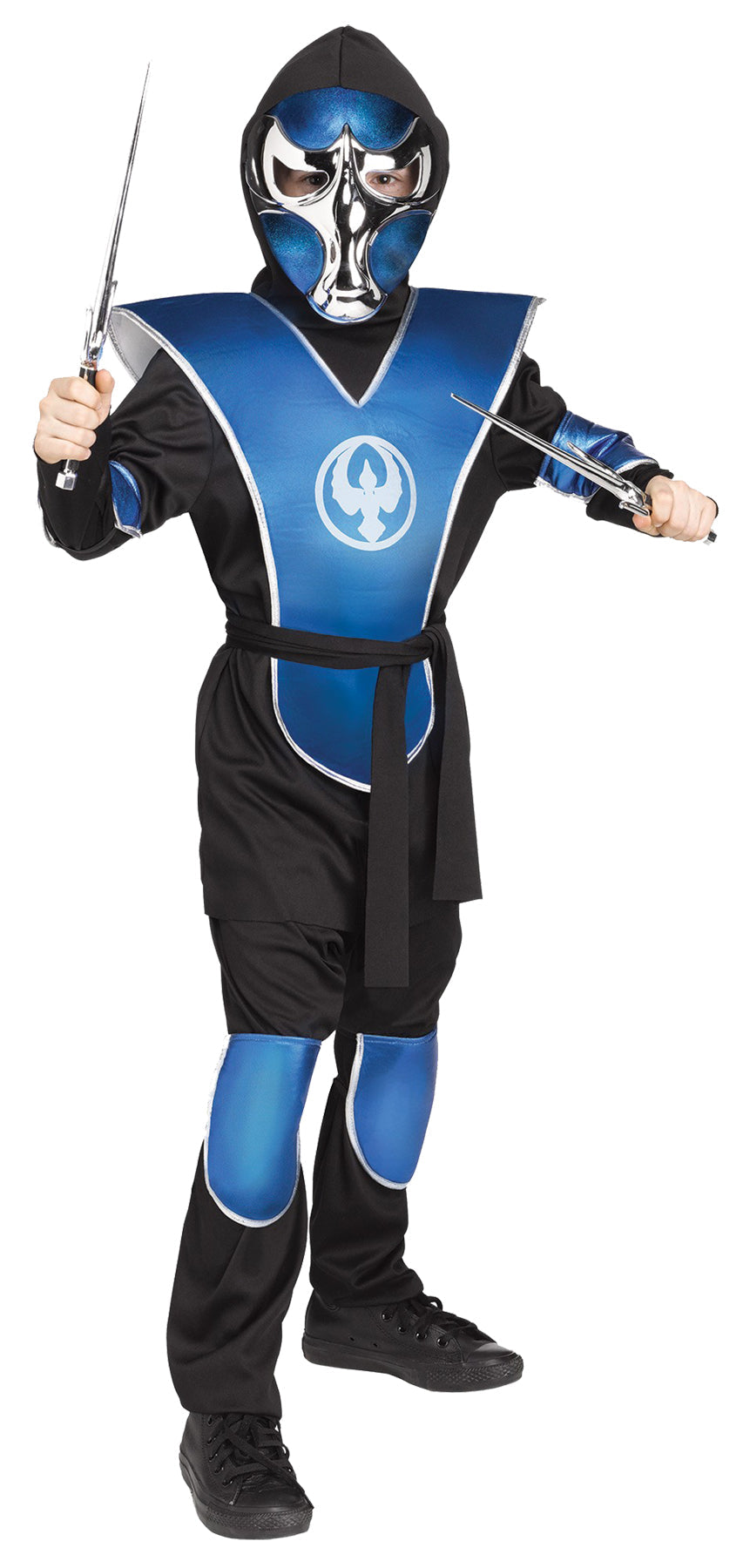 Boys Blue Chrome Ninja Halloween Costume