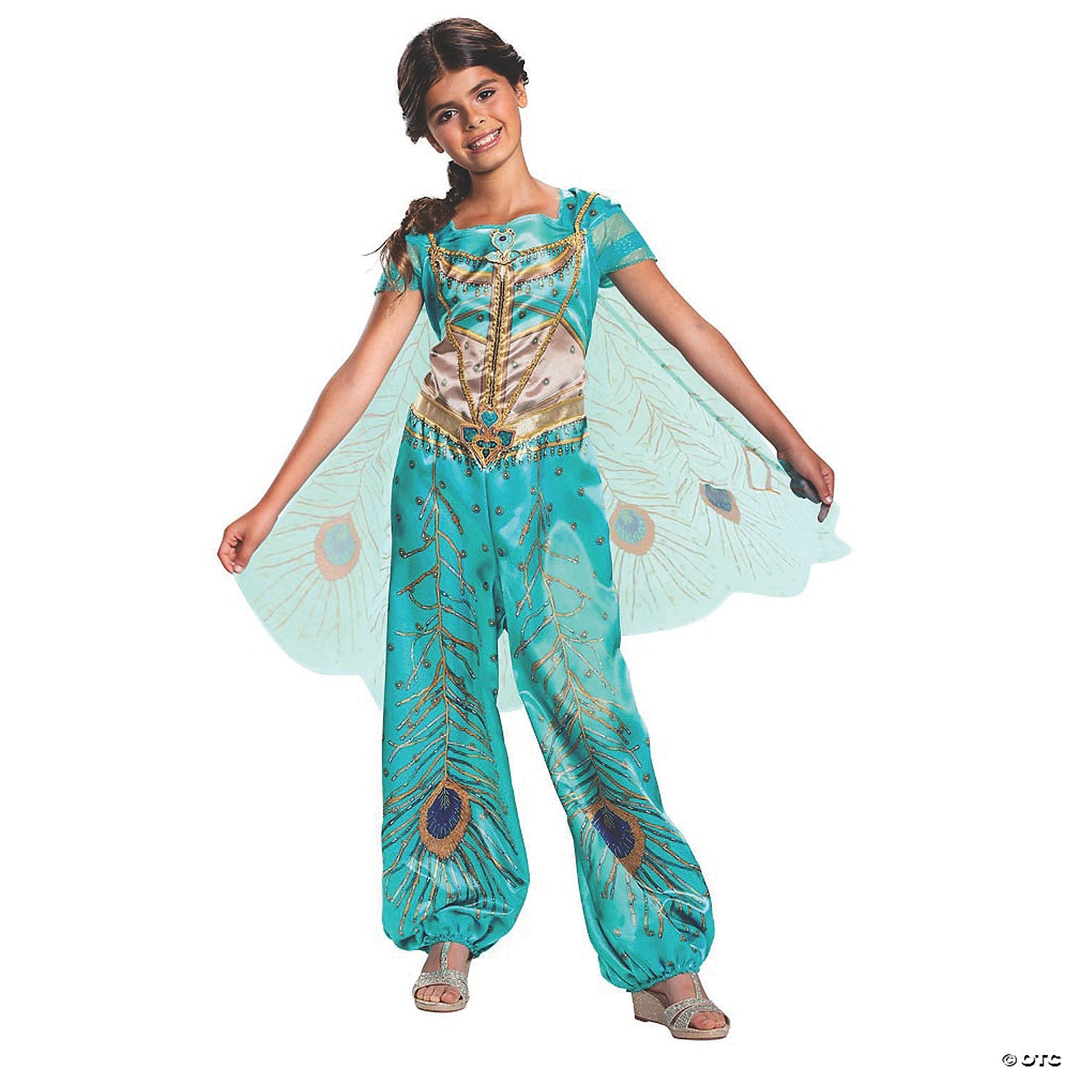 Girls Classic Aladdin Live Action Teal Jasmine Costume
