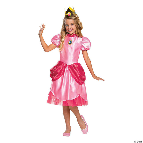 Girls Deluxe Super Mario Bros Princess Peach Costume