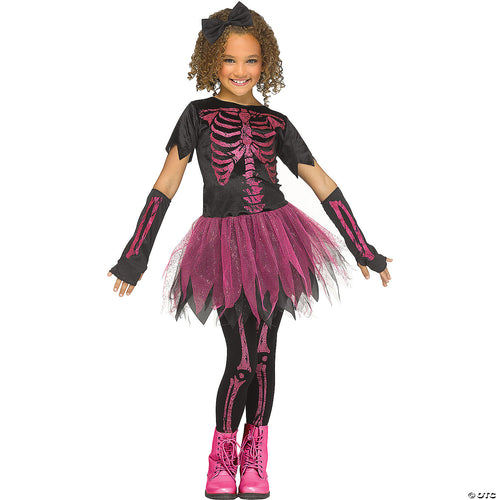 Girls Skele-Girl Pink Child Costume