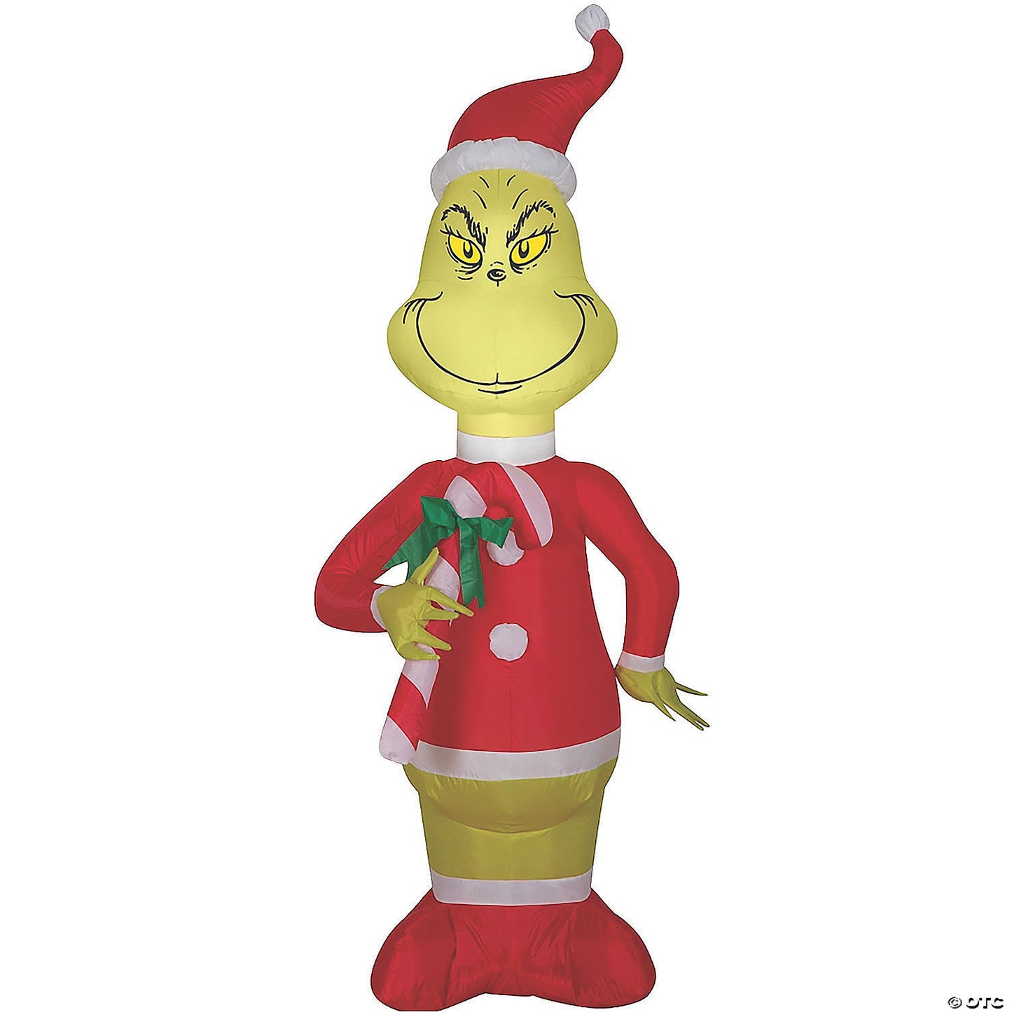 48" Airblown® Grinch W/Red And White Candy Cane Inflatable Yard Decor