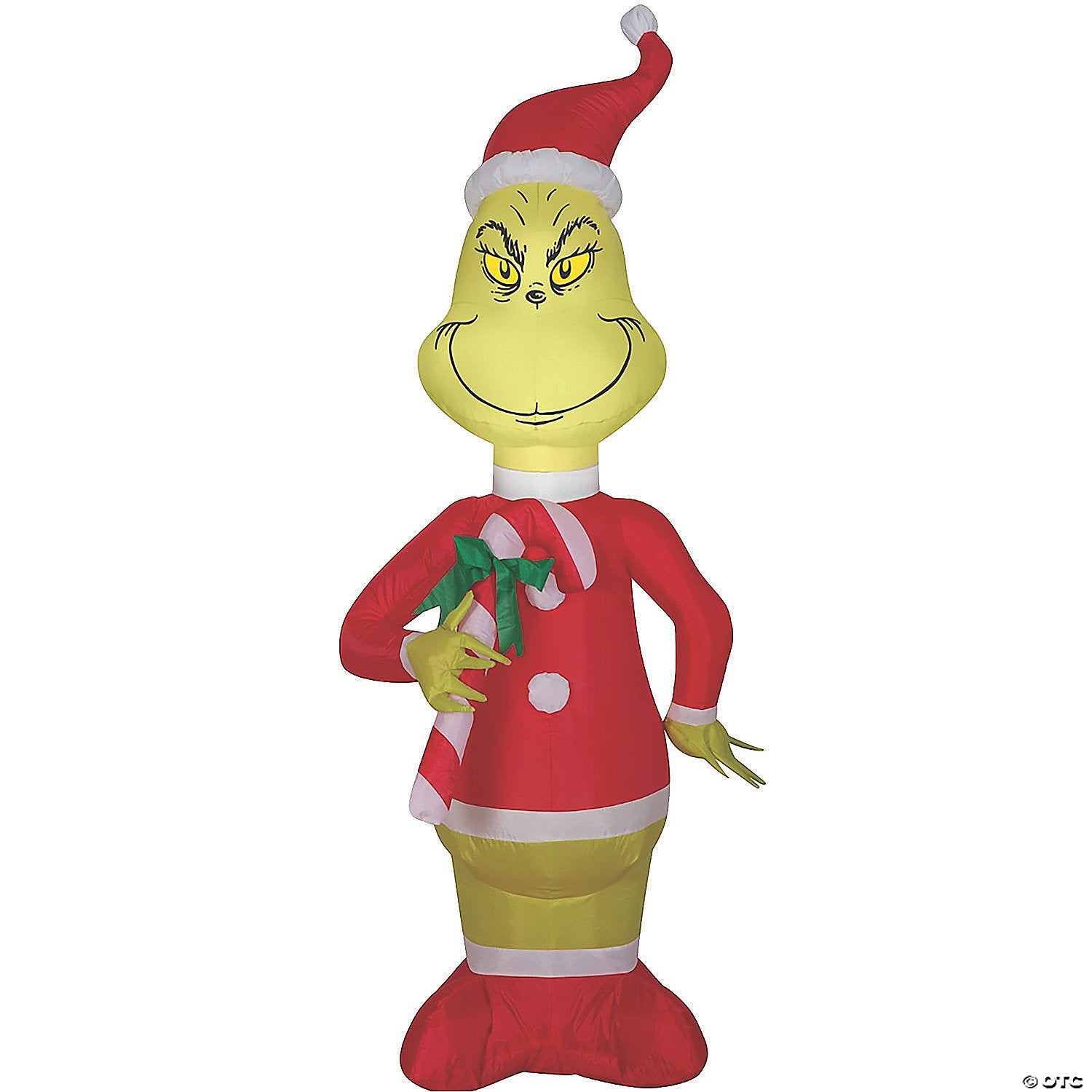 48" Airblown® Grinch W/Red And White Candy Cane Inflatable Yard Decor