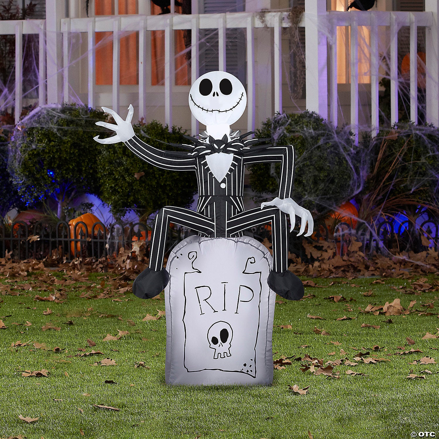 42" Airblown® Jack Skellington On Tombstone Inflatable Yard Decor