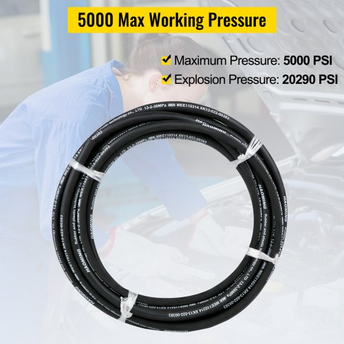 Hydraulic Hose 50 Feet Rubber Hydraulic Hoses with 2 HighTensile Steel Wire