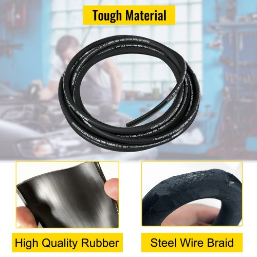 Hydraulic Hose 50 Feet Rubber Hydraulic Hoses with 2 HighTensile Steel Wire