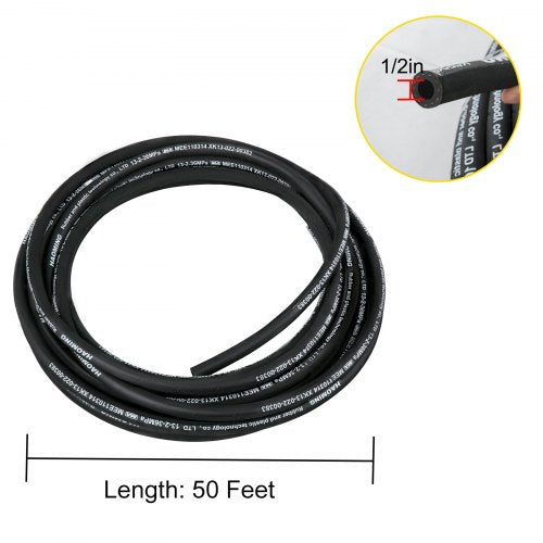 Hydraulic Hose 50 Feet Rubber Hydraulic Hoses with 2 HighTensile Steel Wire