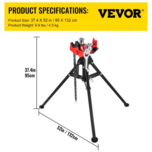 Tripod Pipe Chain Vise 185 Pipe Capacity 364“ Length Chain Vise