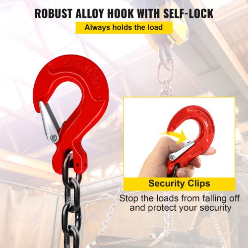 Chain Sling 516 inch x 5 ft Lifting Chains with Hooks G80 Engine Chain