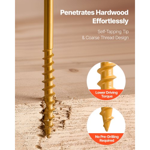 Wood Screws 350 PCS, #10 x 3-Inch Anti-Rust Coated, Exterior Deck Screw Torx/T25 Star Drive, Metal Rust-Resistant Outdoor Decking Screws with 2 Screw Connectors, for Decking Fencing Framing