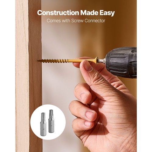 Wood Screws 350 PCS, #10 x 3-Inch Anti-Rust Coated, Exterior Deck Screw Torx/T25 Star Drive, Metal Rust-Resistant Outdoor Decking Screws with 2 Screw Connectors, for Decking Fencing Framing