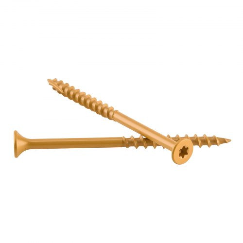 Wood Screws 350 PCS, #10 x 3-Inch Anti-Rust Coated, Exterior Deck Screw Torx/T25 Star Drive, Metal Rust-Resistant Outdoor Decking Screws with 2 Screw Connectors, for Decking Fencing Framing