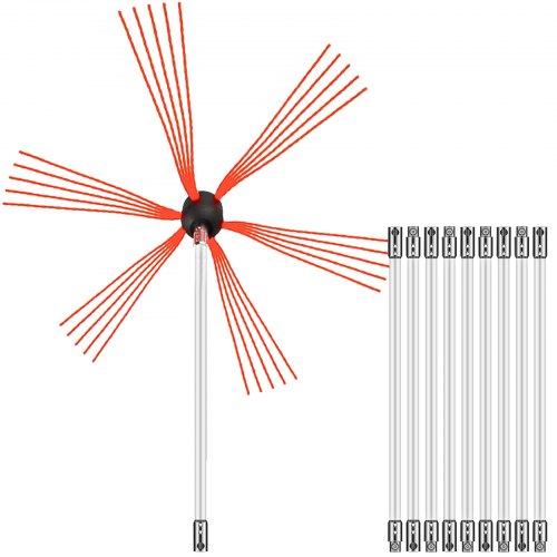 Chimney Sweep Kit 33FT Chimney Cleaning Tool Kits with 10 Nylon Flexible