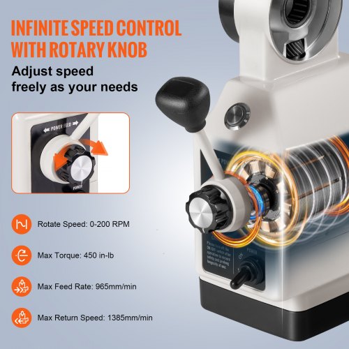 ZAxis Power Feed for Milling Machine 450 inlb Torque 0200RPM Adjustable
