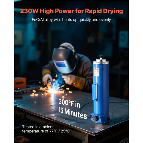 Portable Welding Rod Oven 10LBS Capacity Electrodes Drying Oven 230W 120V