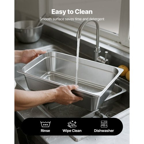 1 Pack Stainless Steam Hotel Pan Full Size Table Steam Pan 6 Inch Deep