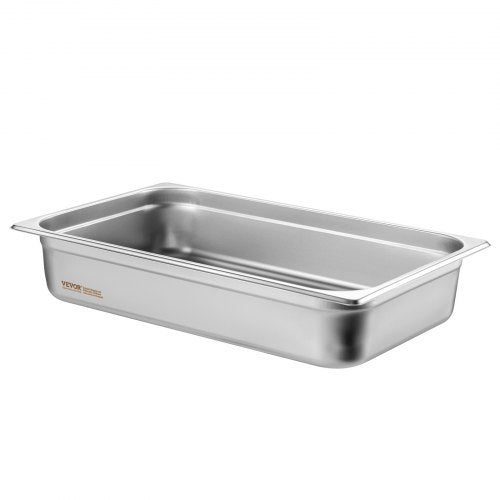 6 Pack Hotel Pans Full Size AntiJam Steam Pan 08mm Thick Stainless Steel