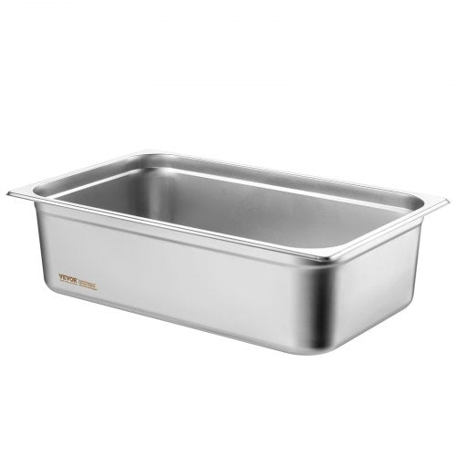 6 Pack Hotel Pans Full Size AntiJam Steam Pan 08mm Thick Stainless Steel