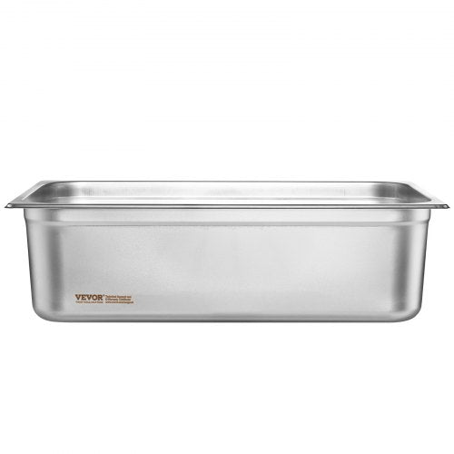 6 Pack Hotel Pans Full Size AntiJam Steam Pan 08mm Thick Stainless Steel
