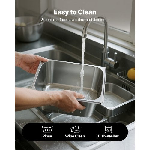 2 Pack Stainless Steam Hotel Pans 12 Size Table Steam Pans With Lids 6