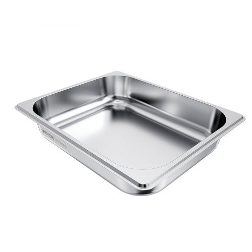4 Pack Stainless Steam Hotel Pan 12 Size Table Steam Pan 2.5 Inch Deep