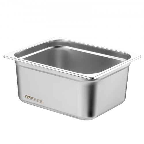 6 Pack Hotel Pans 12 Size AntiJam Steam Pan 08mm Thick Stainless Steel