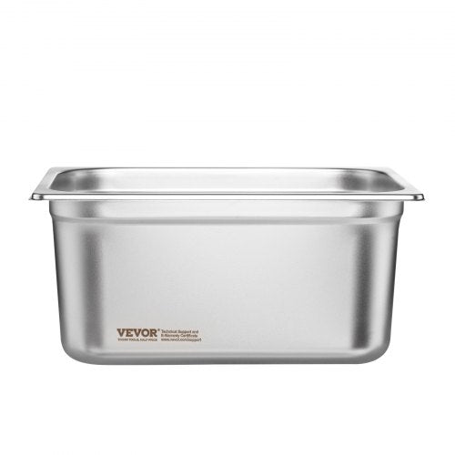 6 Pack Hotel Pans 12 Size AntiJam Steam Pan 08mm Thick Stainless Steel