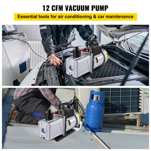 Vacuum Pump 12CFM 1 HP Single Stage Air Conditioning Vacuum Pump 110V 5PA