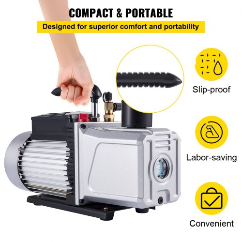 Vacuum Pump 12CFM 1 HP Single Stage Air Conditioning Vacuum Pump 110V 5PA