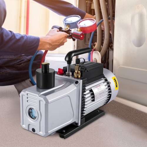 Vacuum Pump 12CFM 1 HP Single Stage Air Conditioning Vacuum Pump 110V 5PA