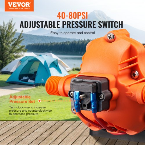 12V Diaphragm Pump 3GPM 1136 Lmin 3Chamber Water Pump Pressure Switch