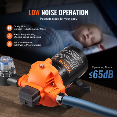 12V Diaphragm Pump 3GPM 1136 Lmin 3Chamber Water Pump Pressure Switch