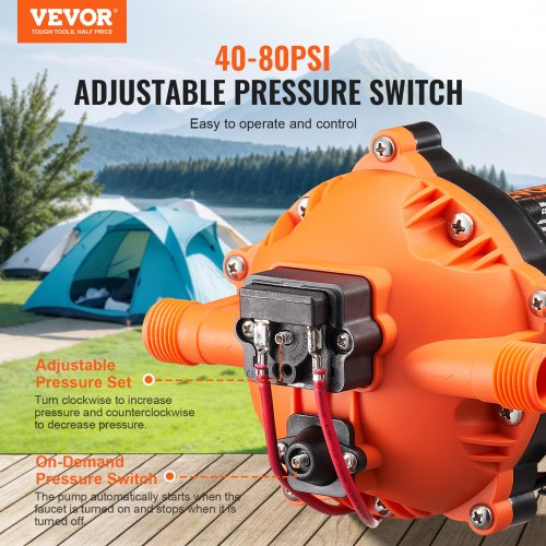 12V Diaphragm Pump 5 GPM 1893 Lmin 5Chamber 12V DC Water Pump with Automatic