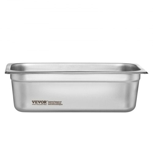 6 Pack Hotel Pans 13 Size AntiJam Steam Pan 08mm Thick Stainless Steel