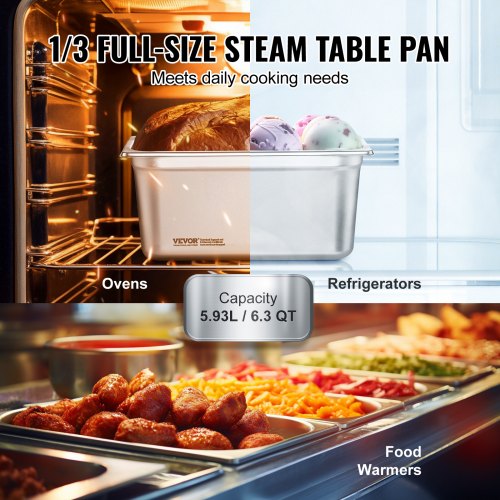 8 Pack Hotel Pans 13 Size AntiJam Steam Pan with Lid 08mm Thick