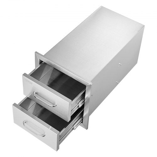 Outdoor Kitchen Drawers 14W x 144H x 23D Inch Flush Mount Double BBQ