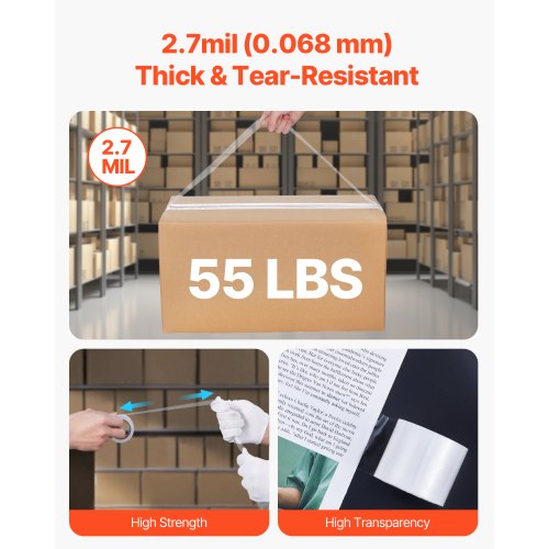 Clear Packing Tape 1.5 inches Core 6 Rolls 188 Inches x 25 Yards Packing