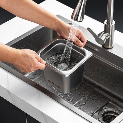 6 Pack Hotel Pans 16 Size AntiJam Steam Pan 08mm Thick Stainless Steel