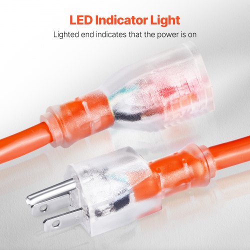 100FT Indoor Outdoor Extension Cord 16AWG 10Amps 1250W 3 Prongs Appliance