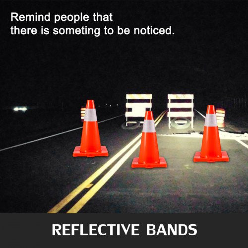 20Pack 18 Traffic Cones Safety Road Parking Cones PVC Base Orange