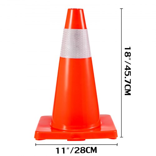 20Pack 18 Traffic Cones Safety Road Parking Cones PVC Base Orange
