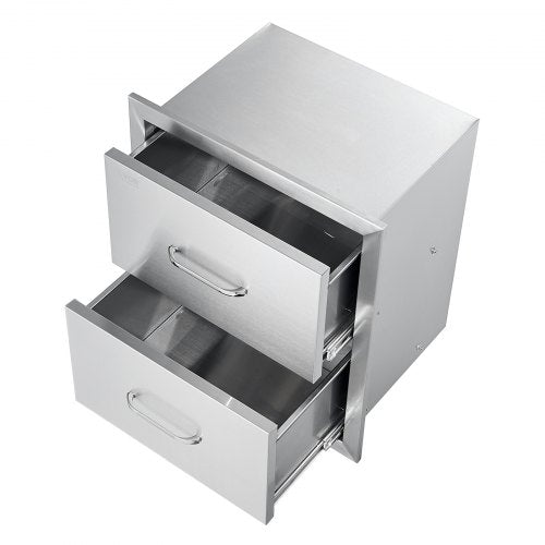 Outdoor Kitchen Drawers 178W x 202H x 122D Inch Flush Mount Double BBQ
