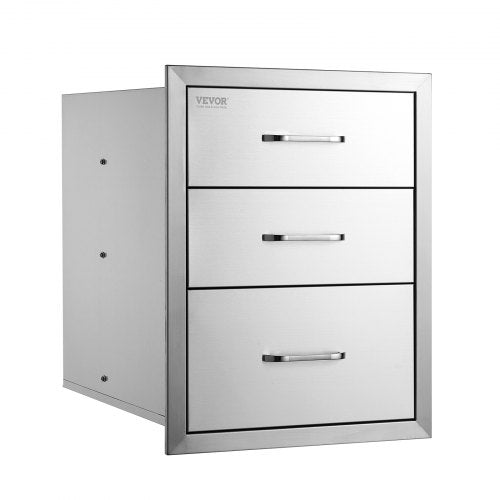 18x23 Inch Outdoor Kitchen Stainless Steel Triple Access BBQ Drawers