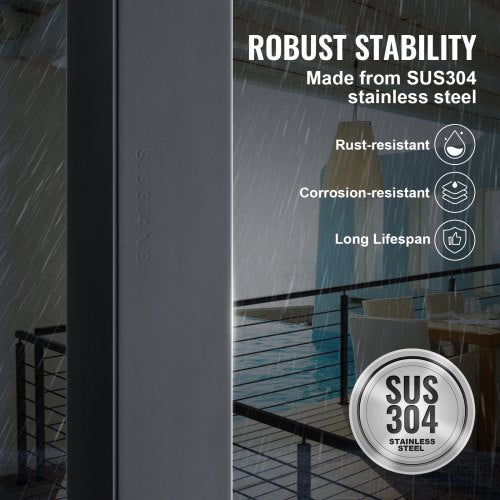 Cable Support Post 36 Height 2 Width Steel Construction No Predrilled