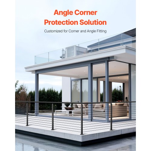 Cable Railing Post 42x2x2 Inch Corner Railing Post with LShaped