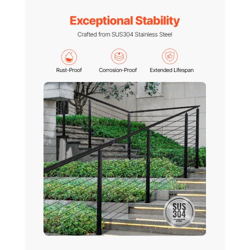 Cable Railing Post 42x1x2 Inch Stair Railing Post with PreDrilled 30°