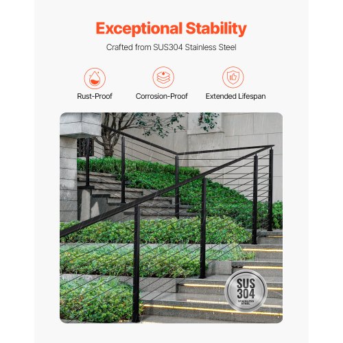 Cable Railing Post 42x2x2 Inch Stair Railing Post with PreDrilled 30°